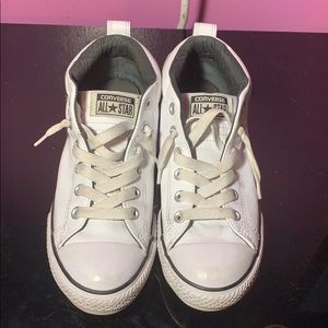 White Leather Converse, Boys 5(women’s 7)